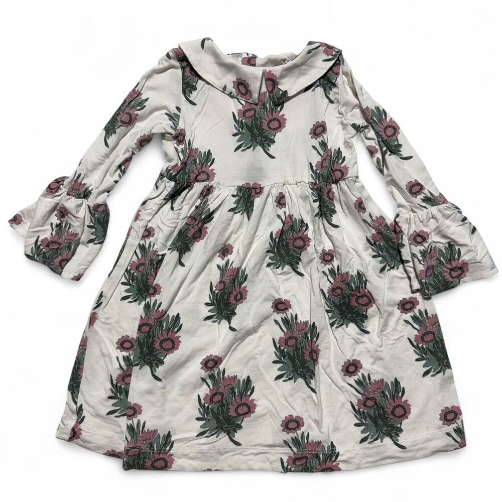 Kate Quinn Bamboo Floral Peter Pan Collar Bell Sleeve Dress 3T